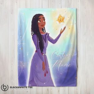 Perfect Cute Disney Wish Asha Princess Star Blanket Fleece Customized Blanket