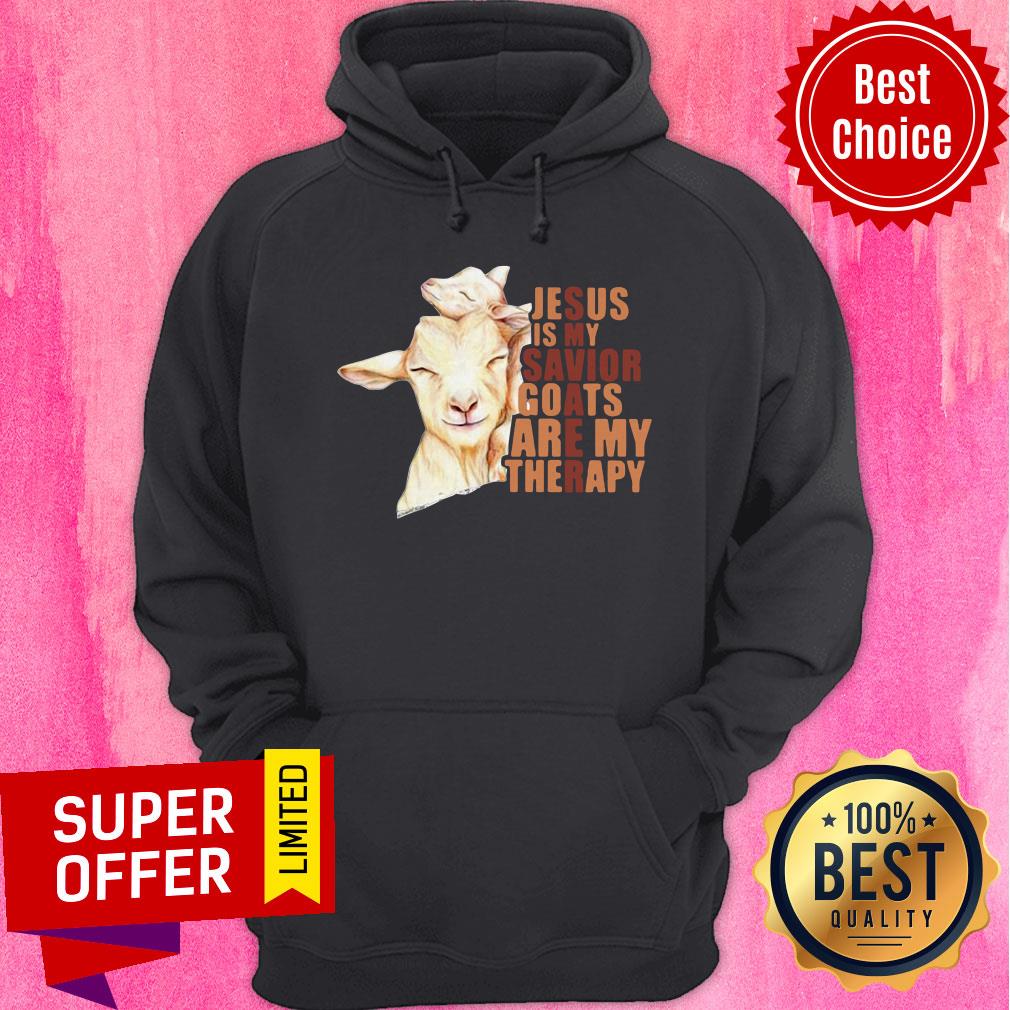 Official Jesus Is My Savior Goats Are My Therapy Shirt - Image 2