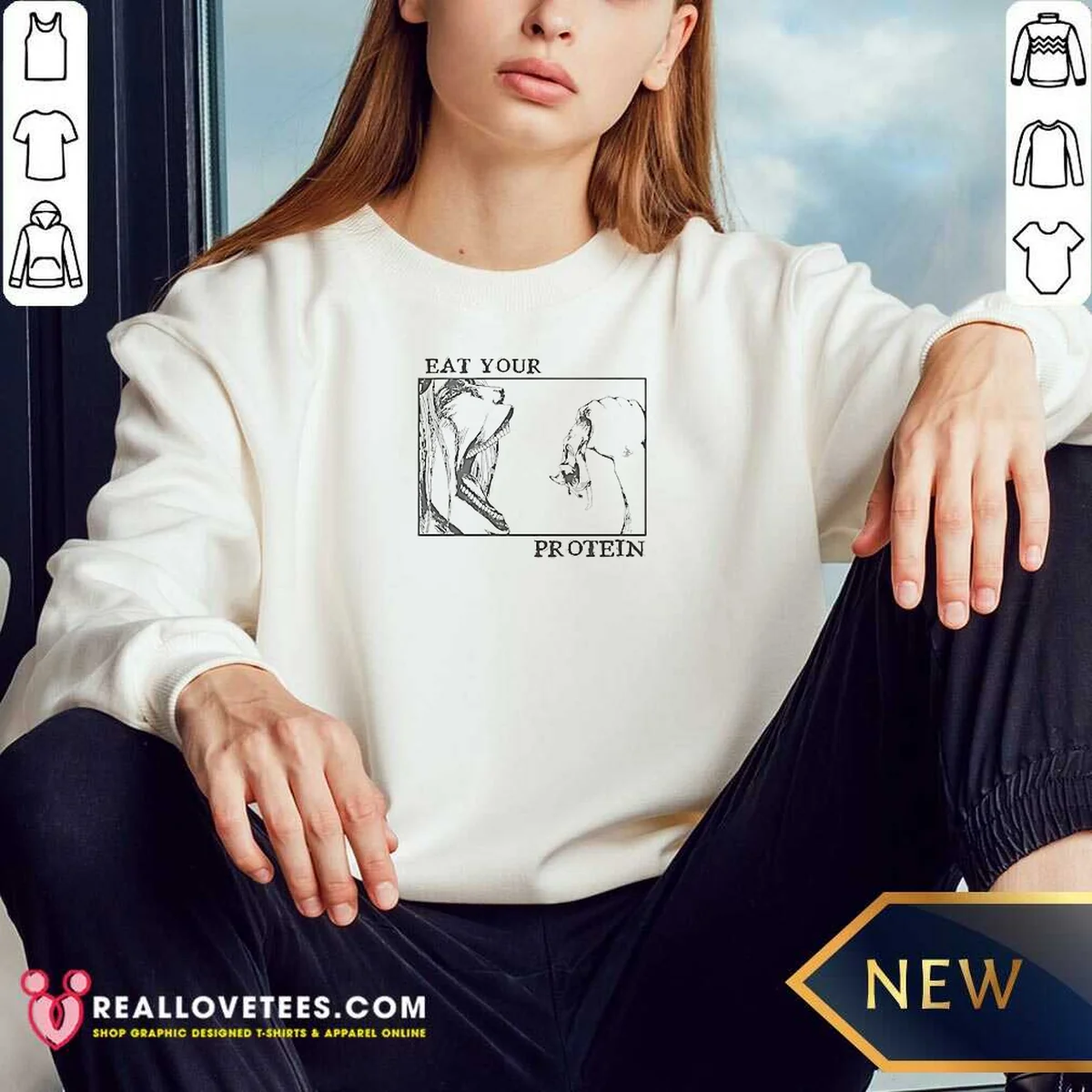 Funny Attack On Titan Eat Your Protein Anime Shirt - Image 4