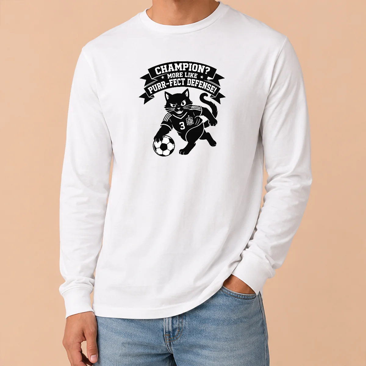 Good Nice Spanish Soccer Cat Meme Silhouette Shirt - Image 6