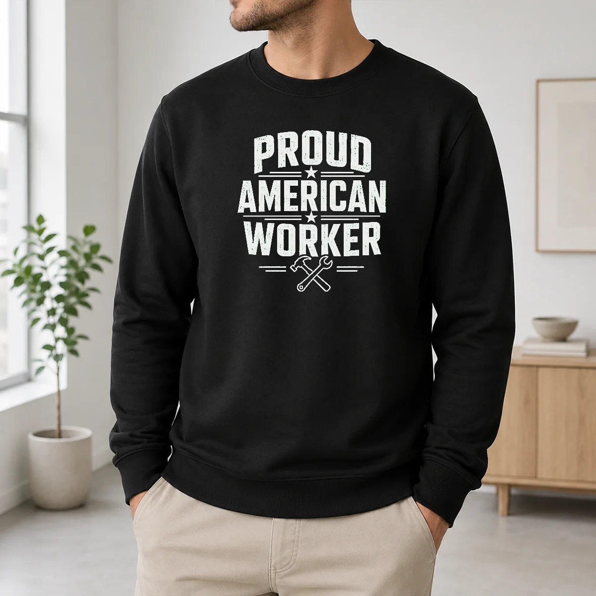Premium Pretty Labour Day Proud American Worker Line Art Shirt - Image 6