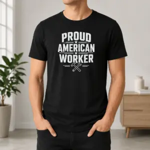 Premium Pretty Labour Day Proud American Worker Line Art Shirt