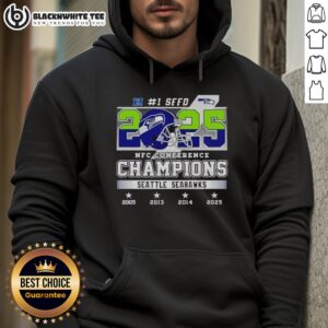 Alternative view of Awesome Seattle Seahawks #1 Seed 2025 NFC Conference Champions T-Shirt