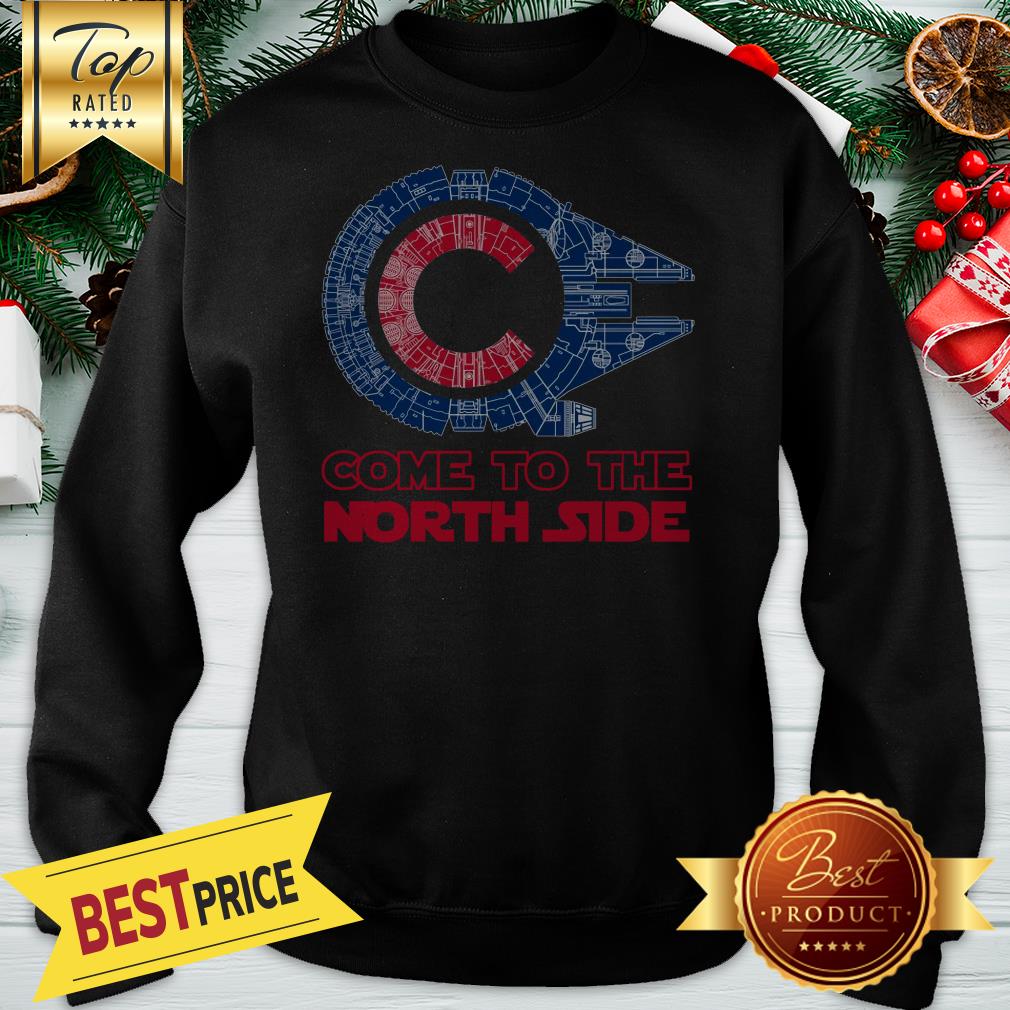 Official Come To The North Side Star Wars Millennium Falcon Chicago CUBS Shirt - Image 4