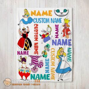 Disney Alice In Wonderland All Character Blanket Customized Blanket