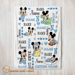 Happy Cute Disney Baby Mickey's Dreamland Blanket Fleece Customized Blanket