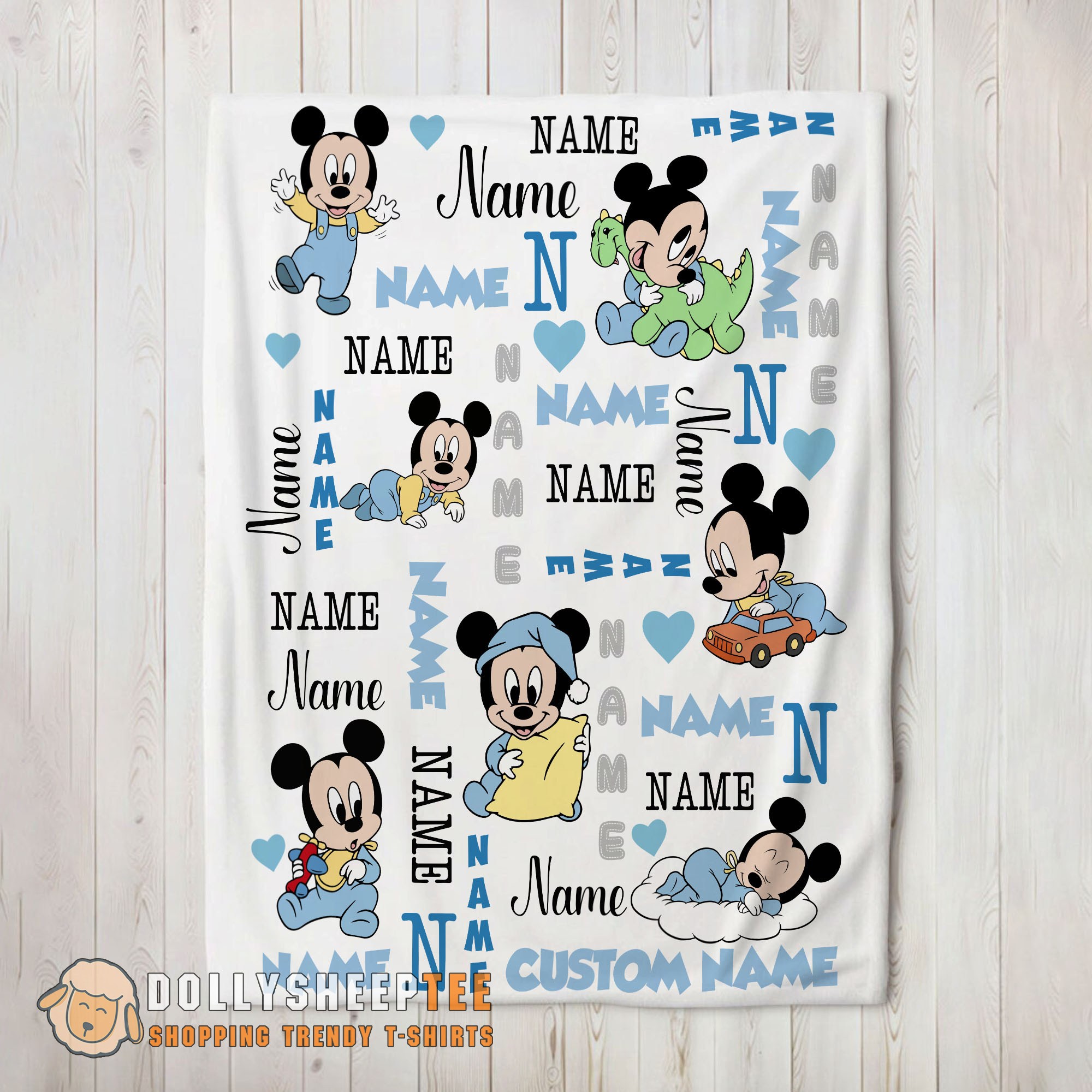 Happy Cute Disney Baby Mickey's Dreamland Blanket Fleece Customized Blanket