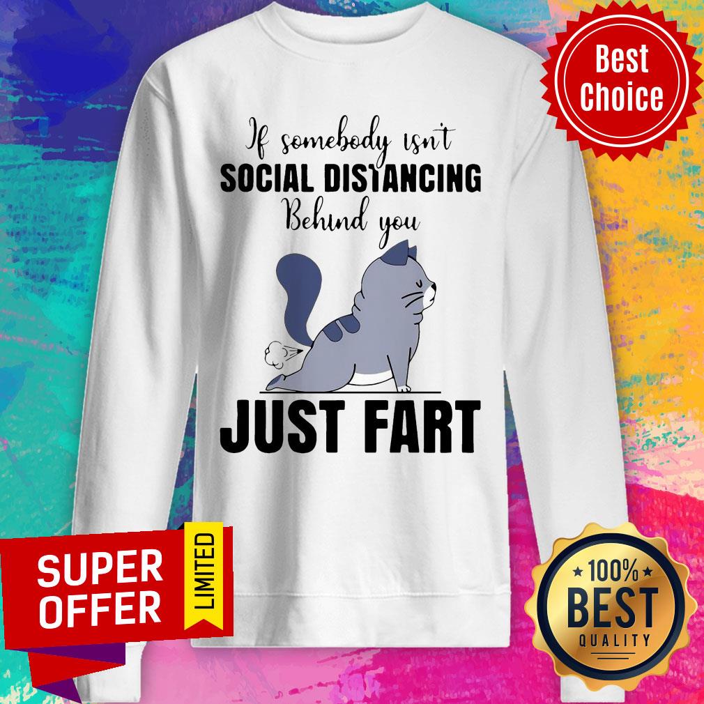 Official If Someone Isn’t Social Distancing Behind You Just Fart Cat Shirt - Image 2