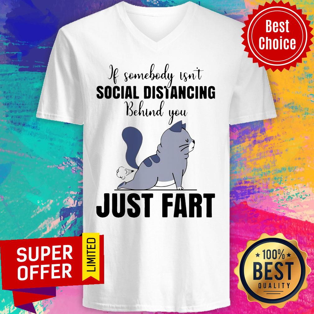 Official If Someone Isn’t Social Distancing Behind You Just Fart Cat Shirt - Image 3
