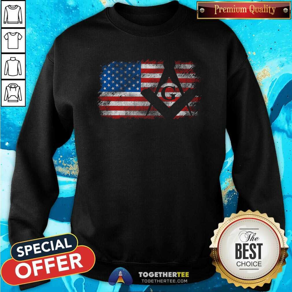 Original Vintage US Masonic Flag Shirt - Image 2