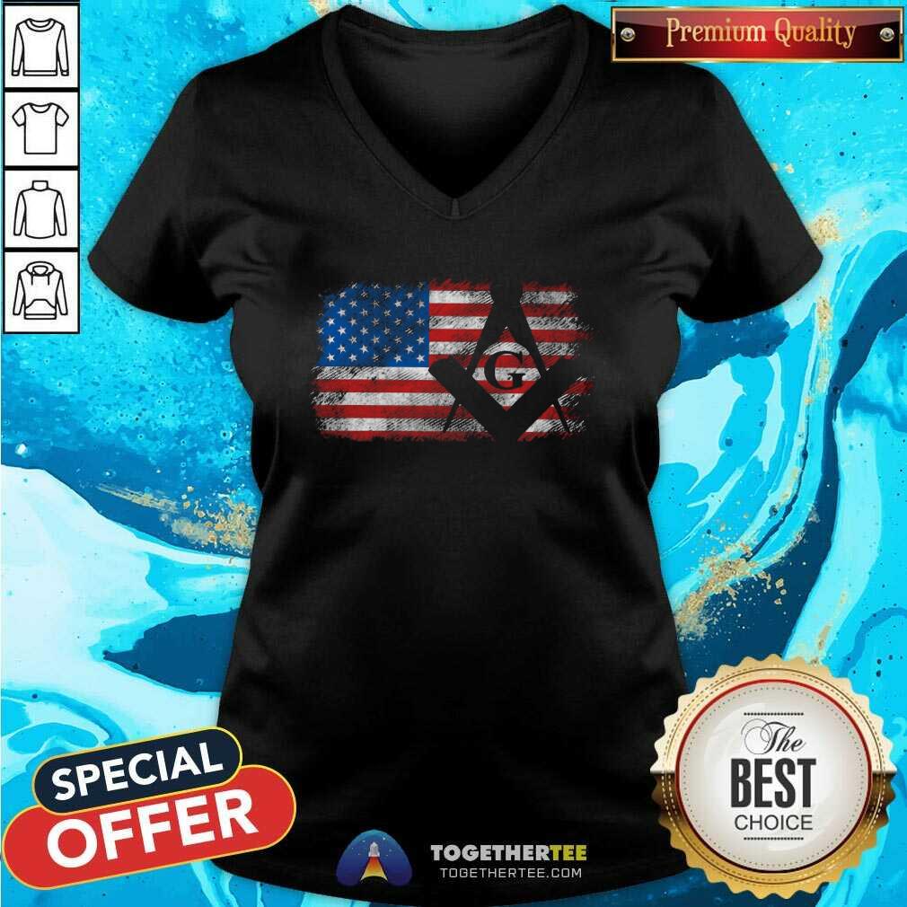 Original Vintage US Masonic Flag Shirt - Image 3