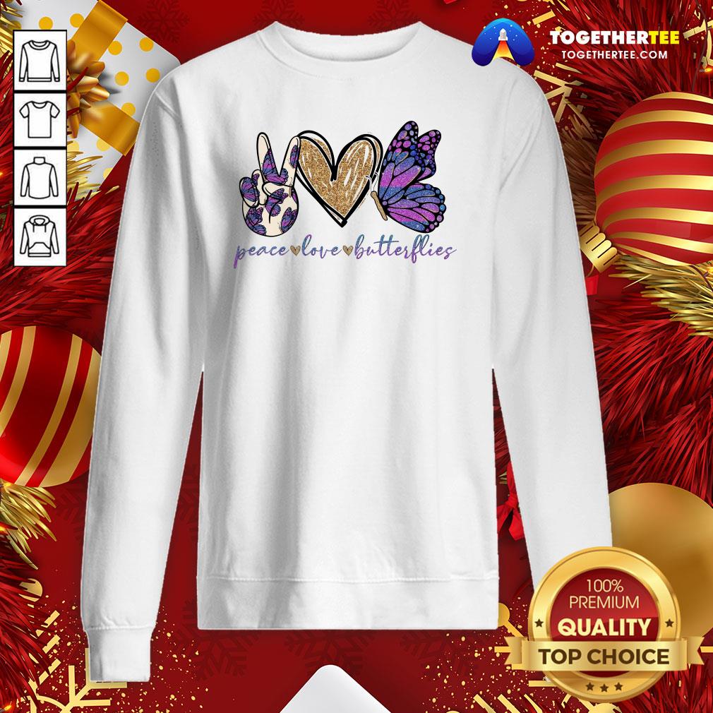 Perfect Peace Love Butterflies Shirt - Image 4
