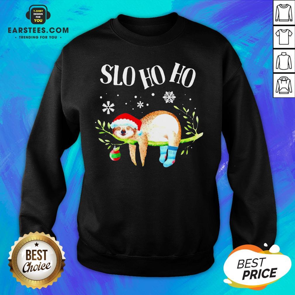 Original Sloth Slo Ho Ho Christmas 2020 T-Shirt - Image 2