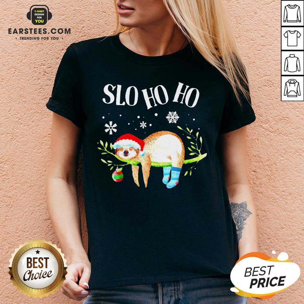 Original Sloth Slo Ho Ho Christmas 2020 T-Shirt - Image 4