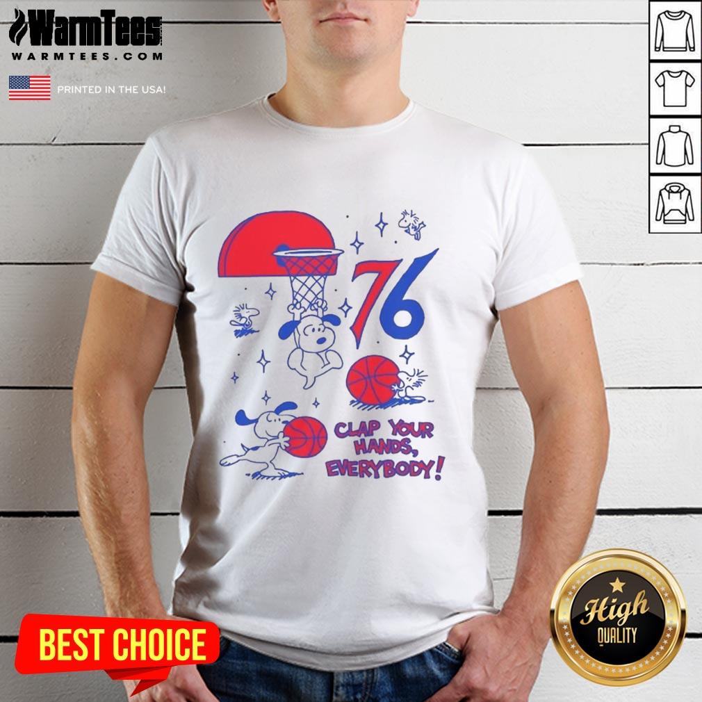 Original Philadelphia 76ers X Snoopy And Woodstock Clap Your Hands Everybody T-Shirt