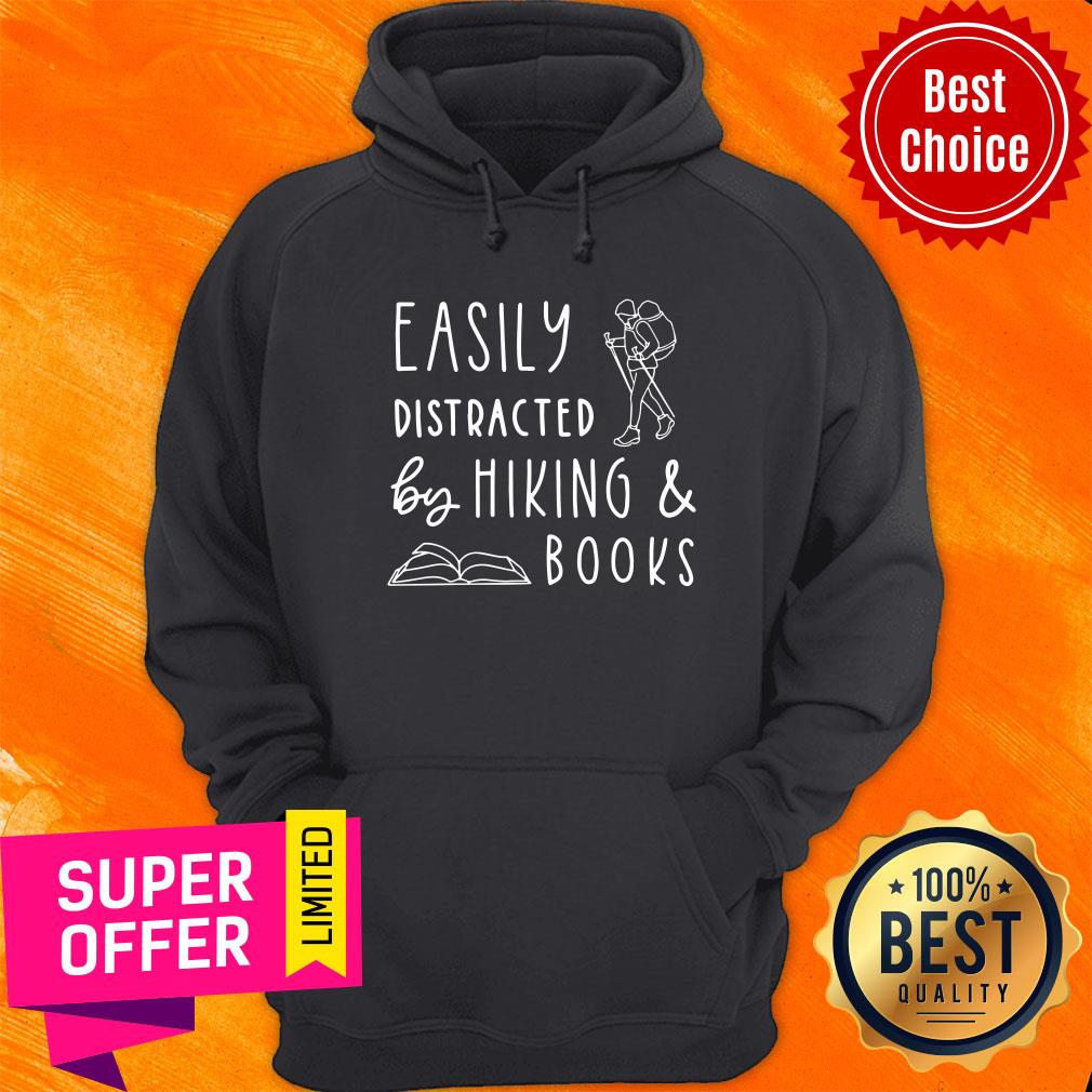 Easily Distracted By Hiking Books Shirt - Image 5