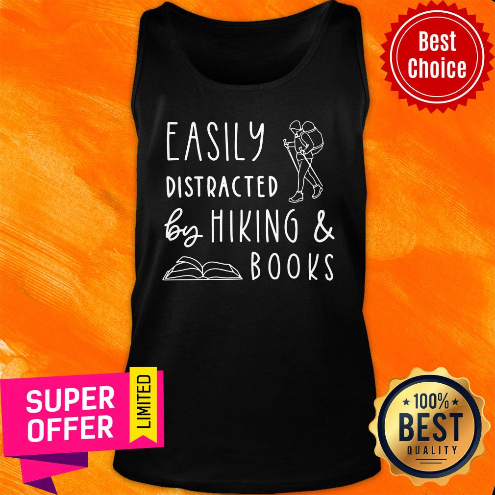 Easily Distracted By Hiking Books Shirt - Image 2