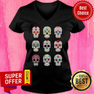 Alternative view of Mexican Sugar Skulls Dia De Muertos Day Of The Dead Shirt