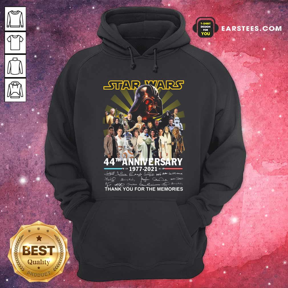 Original Star Wars 44th Anniversary 1977 2021 Thank You For The Memories Signuature Shirt - Image 2