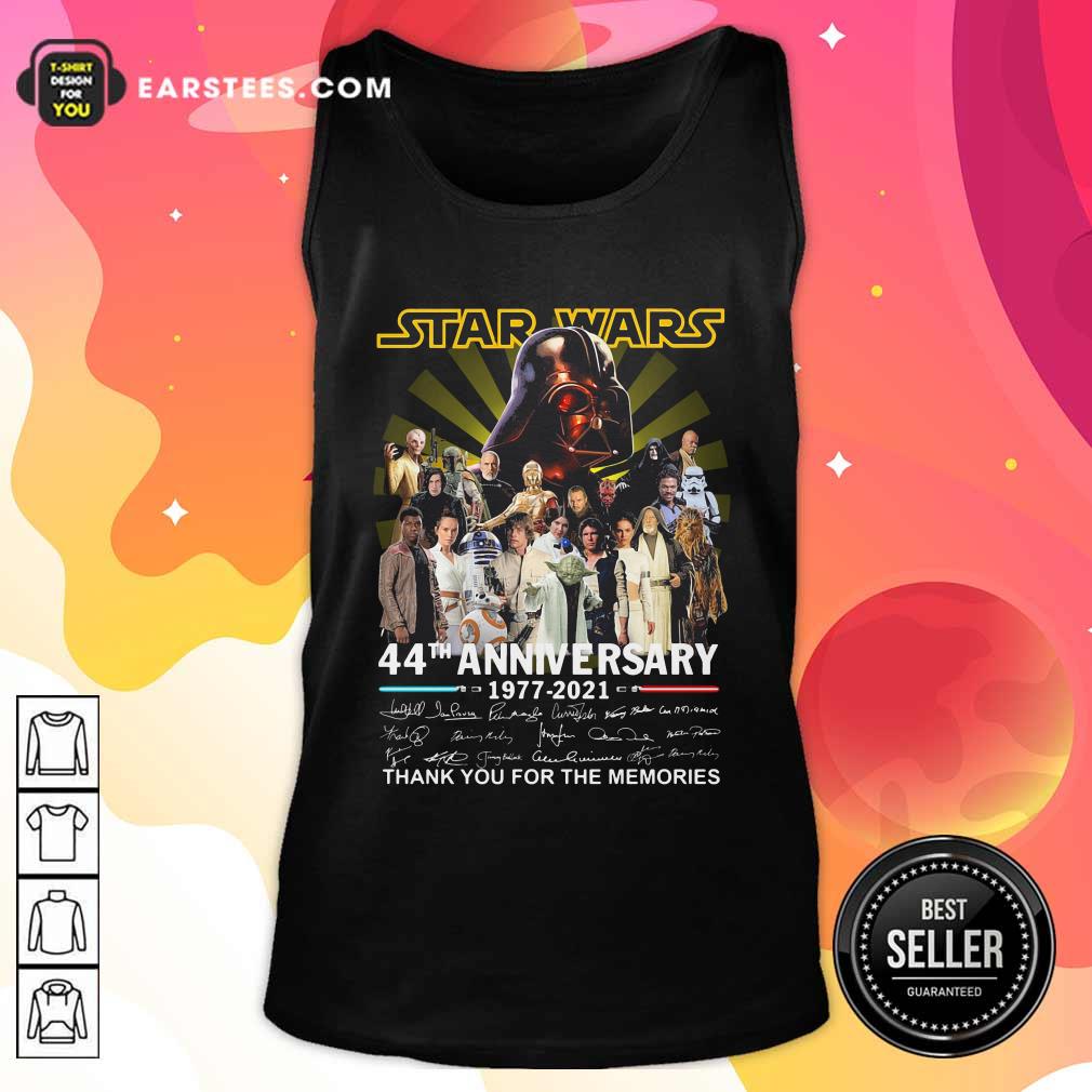 Original Star Wars 44th Anniversary 1977 2021 Thank You For The Memories Signuature Shirt - Image 4