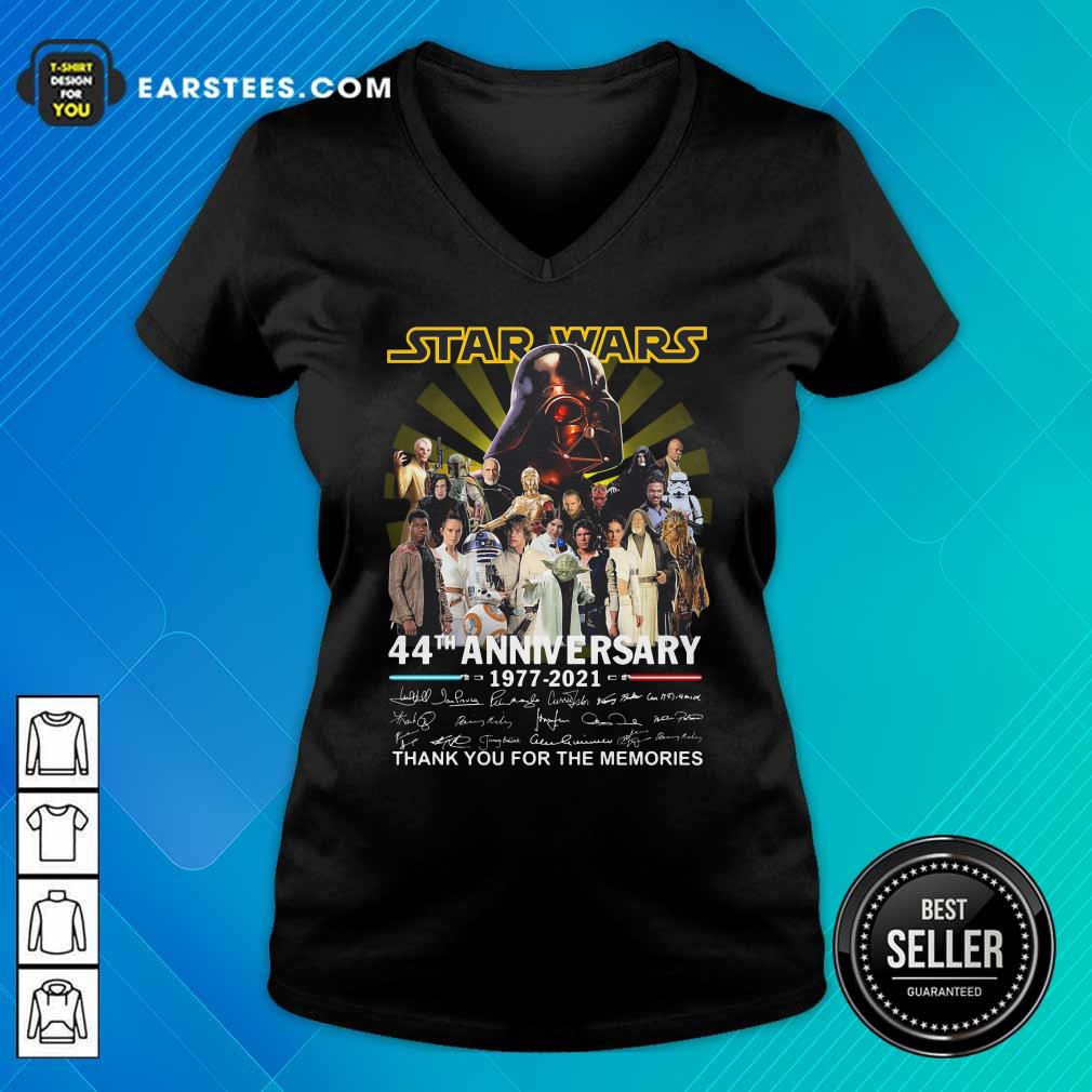 Original Star Wars 44th Anniversary 1977 2021 Thank You For The Memories Signuature Shirt - Image 3