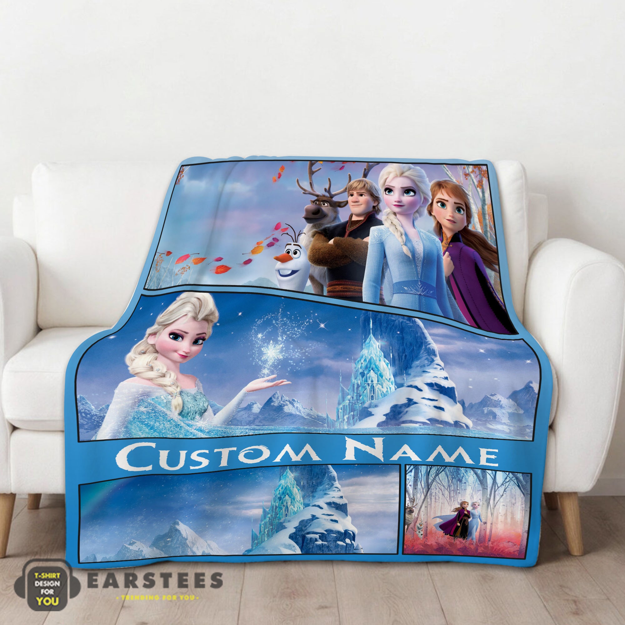 Good Disney Frozen Elsa & Friends Journey Collage Blanket Fleece Customized Blanket - Image 2