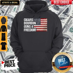 Alternative view of American Flag Cigars Bourbon Guns And Freedom Shirt