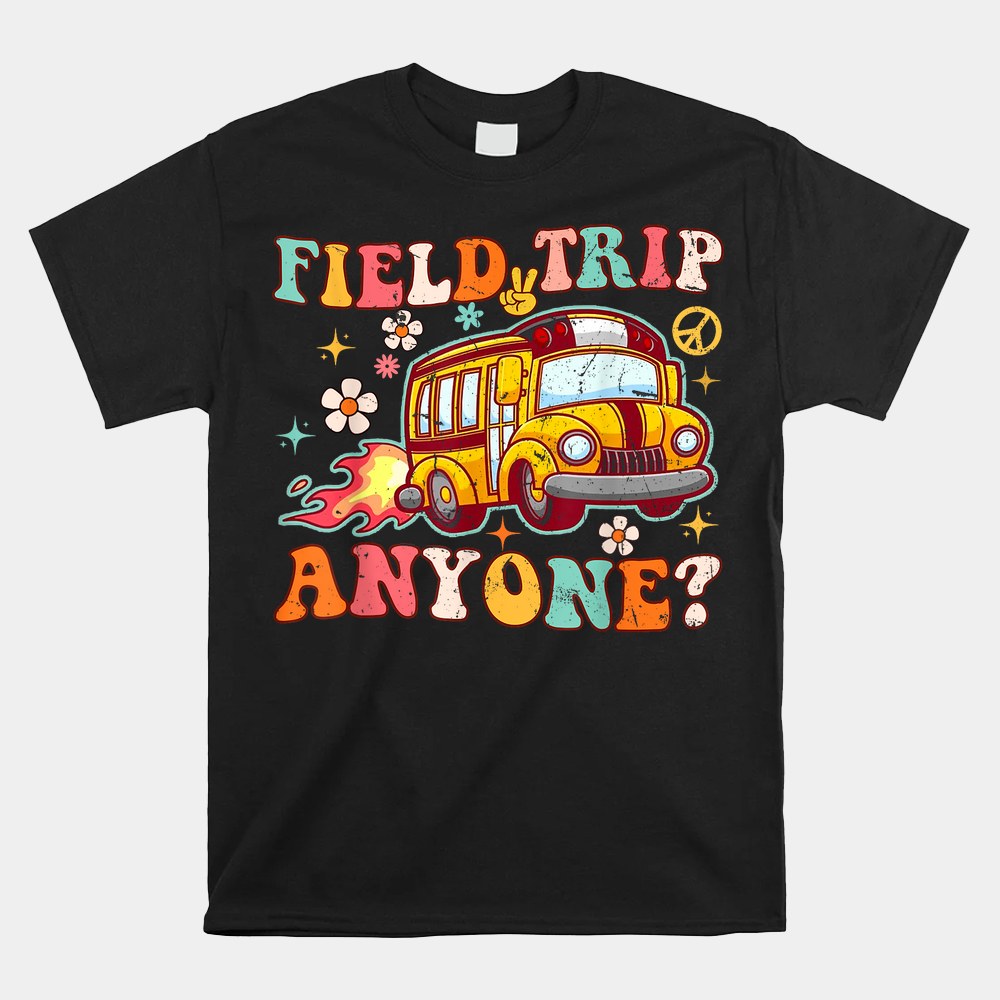 Field Trip Anyone Groovy School Bus Driver Yellow Bus Shirt - Image 4