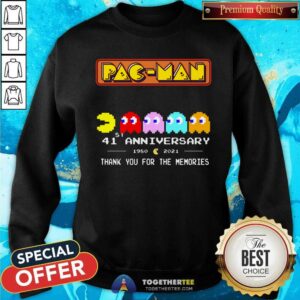 Alternative view of Pac Man 41st Anniversary 1980 2021 Thanks For Memories Shirt