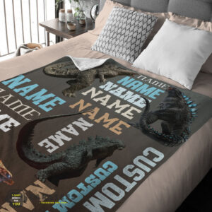 Alternative view of Good Awesome Godzilla Blanket Fleece Customized Blanket