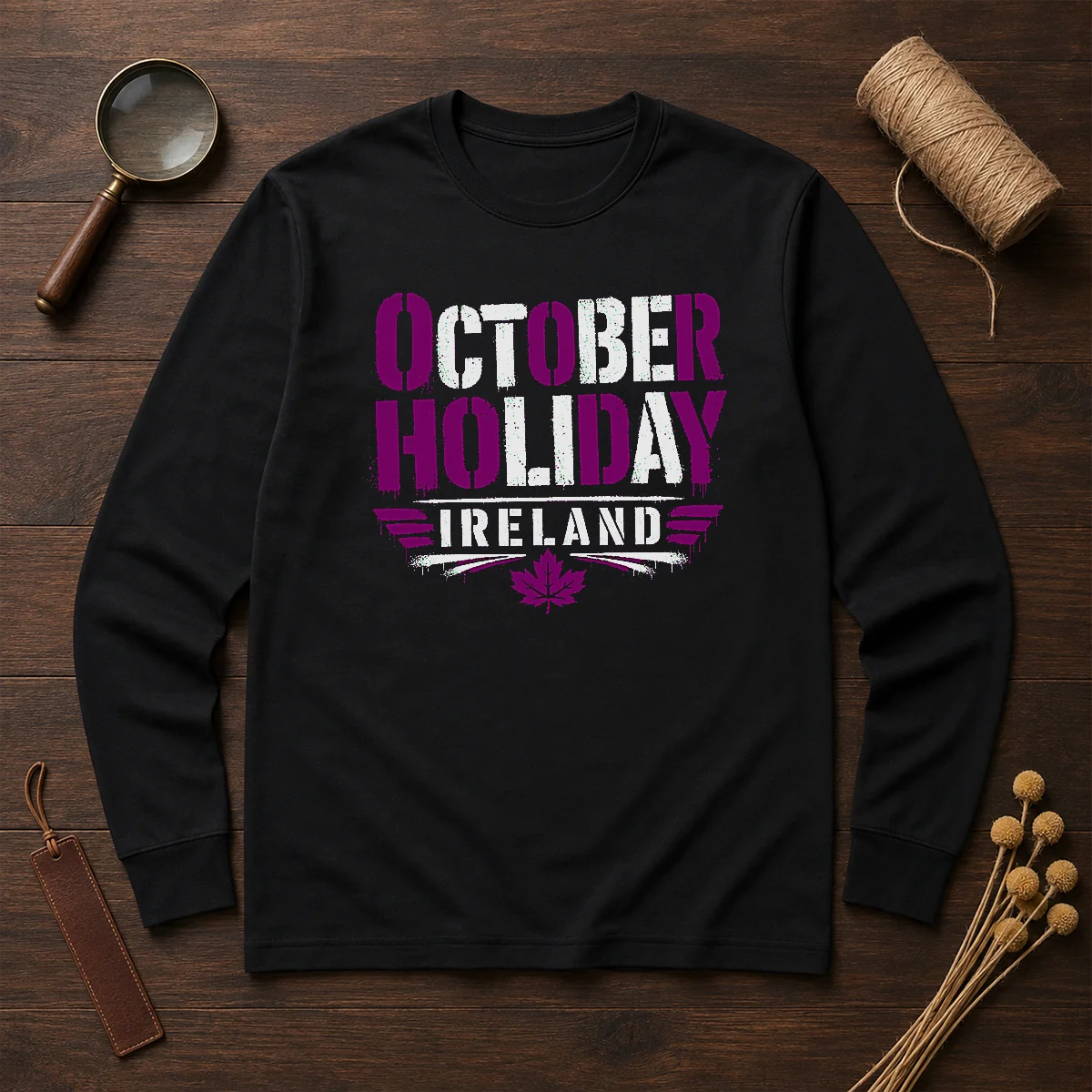 Good October Holiday Ireland Stencil For Cozy Fall Celebrat Shirt - Image 6