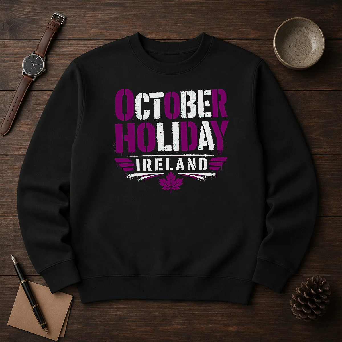 Good October Holiday Ireland Stencil For Cozy Fall Celebrat Shirt - Image 7