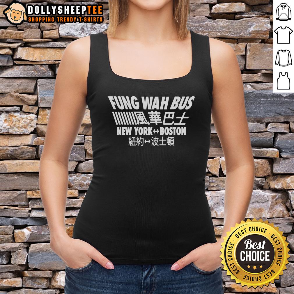 Top Fung Wah Bus New York Boston Chinese Character T-Shirt - Image 4