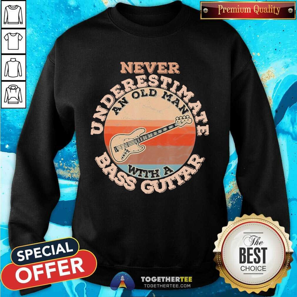 Great Never Underestimate An Old Man With A Bass Guitar Vintage Shirt - Image 4