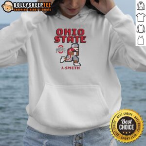 Alternative view of Nice Ohio State Buckeyes Football Jeremiah Smith Retro Baller T-Shirt