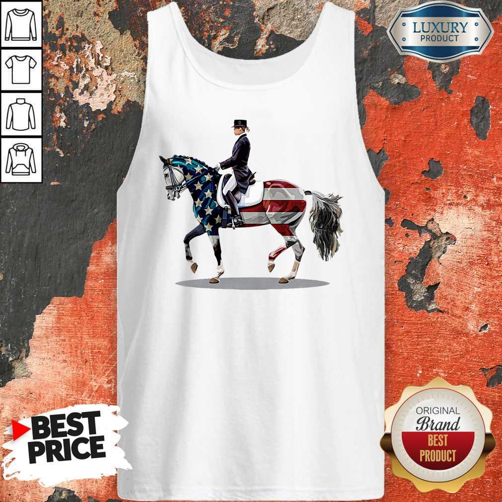 Premium American Flag Derssage Horse Shirt - Image 4