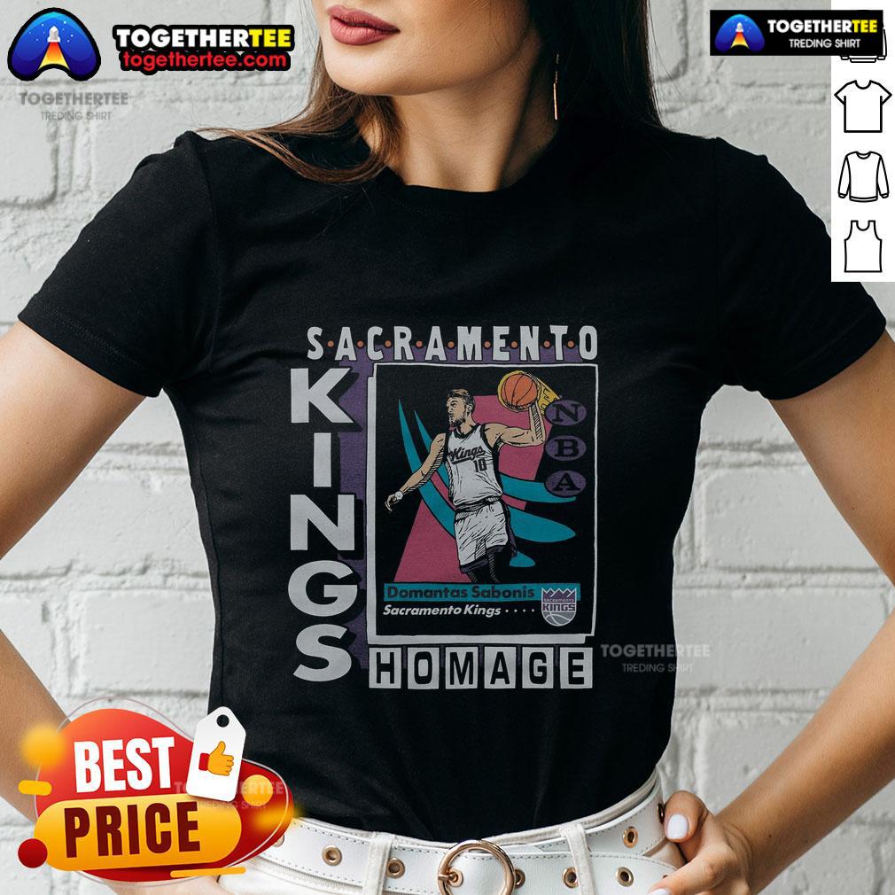 Official Sacramento Kings Trading Card Domantas Sabonis T-Shirt - Image 3