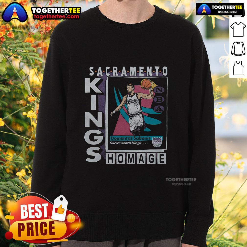 Official Sacramento Kings Trading Card Domantas Sabonis T-Shirt - Image 5