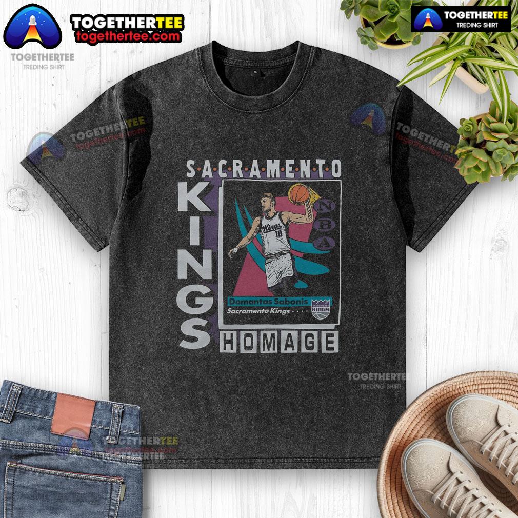 Official Sacramento Kings Trading Card Domantas Sabonis T-Shirt - Image 6