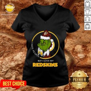 Alternative view of Great I Hate People But I Love My Washington Redskins Grinch Shirt