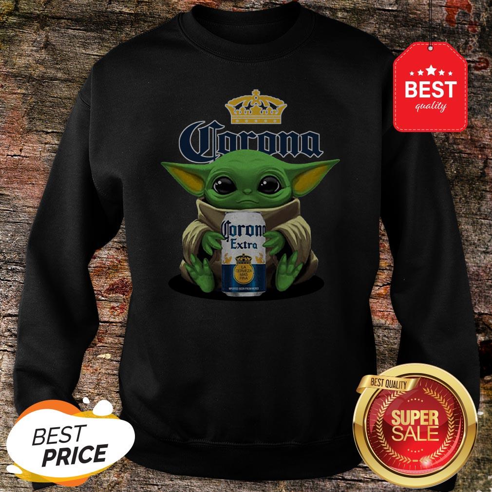 Pretty Baby Yoda Hug Corona Extra Beer Shirt - Image 4