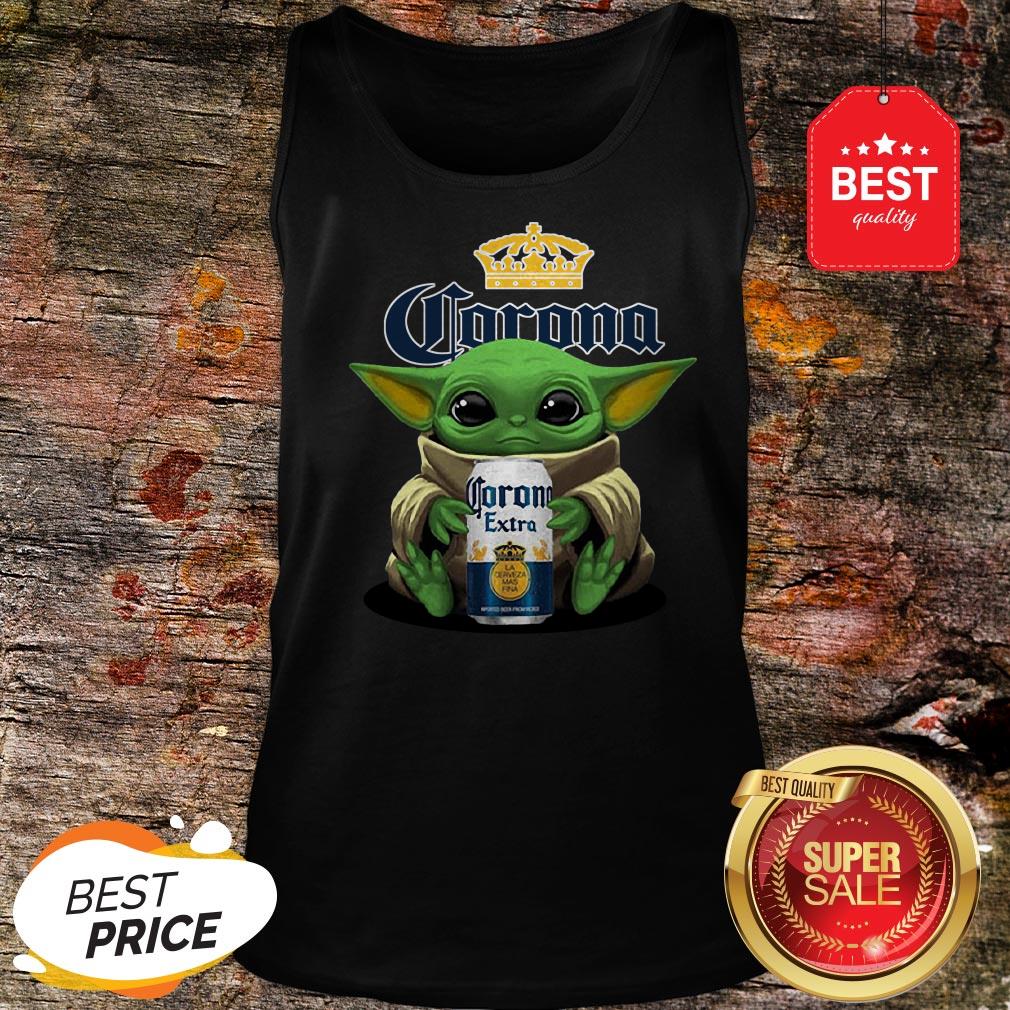 Pretty Baby Yoda Hug Corona Extra Beer Shirt - Image 3