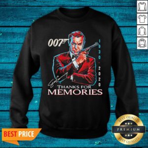 Alternative view of Great Rip Sean Connery 007 1930 2020 Signature Thank You For Memories Shirt