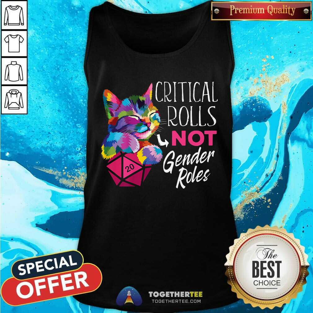Critical Rolls Not Gender Roles Color Cat Shirt - Image 4