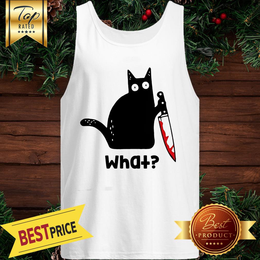 Murderous Cat With Knife Cat What Black Cat Blood Shirt - Image 3