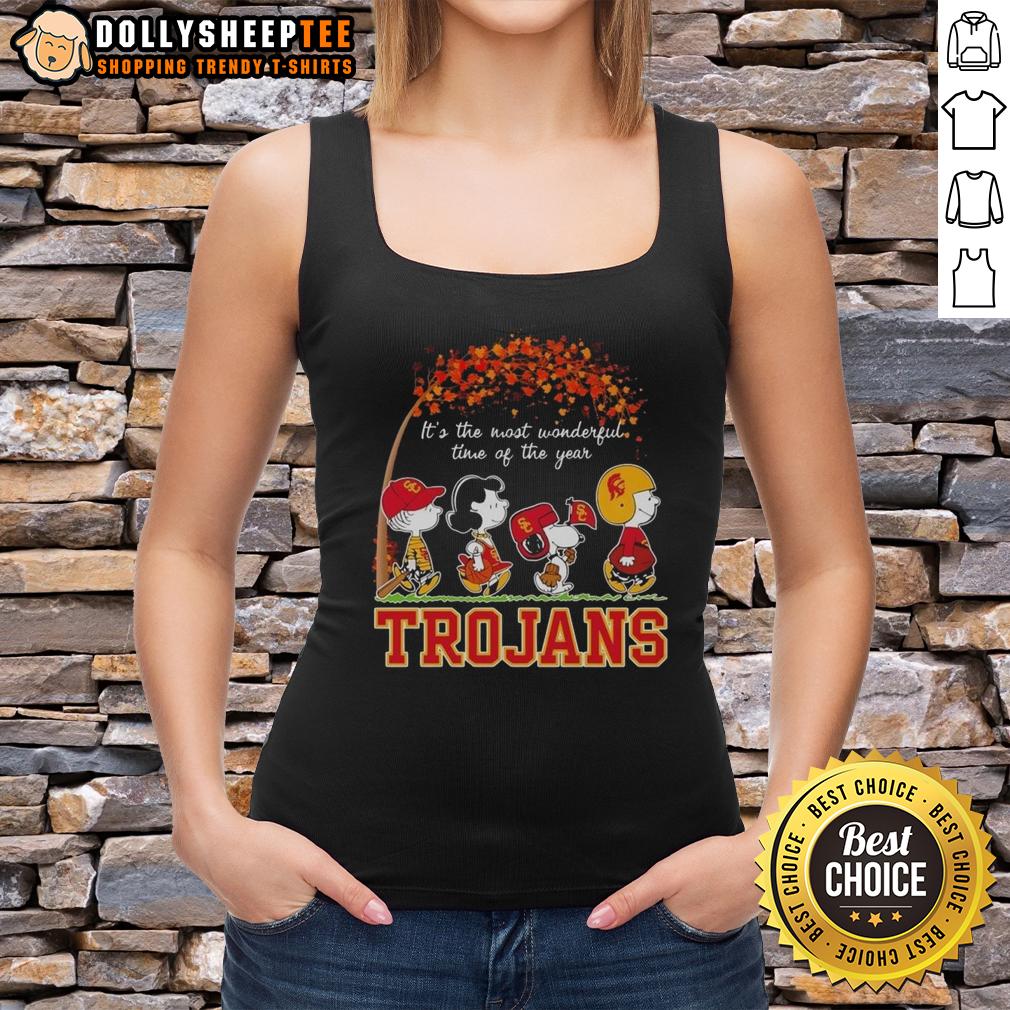 Nice Snoopy And Friends Trojans It's The Most Wonderful Time Of The Years Autumn T-Shirt - Image 3