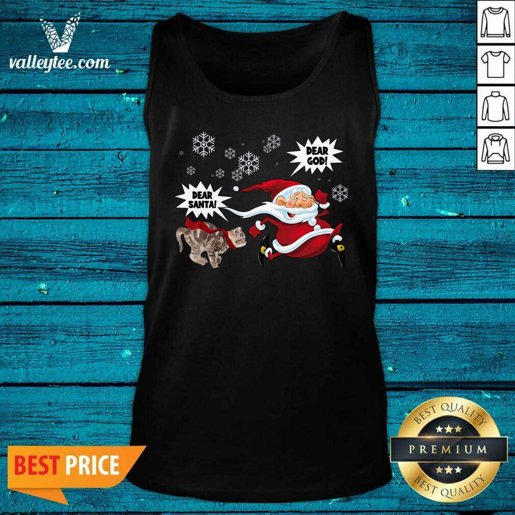 Cute Cat Dear Santa Dear God Ugly Christmas Shirt - Image 4