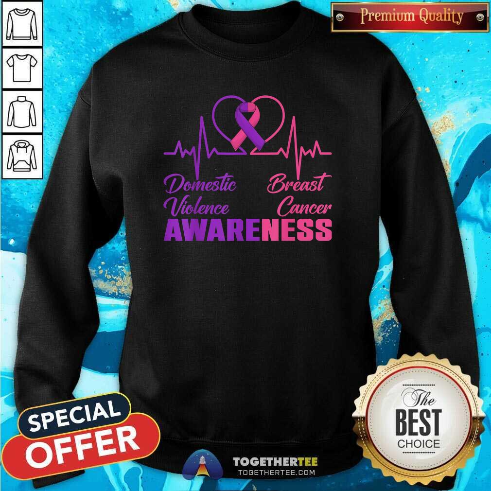 Original Warrior Domestic Violence And Breast Cancer Awareness T-Shirt - Image 4
