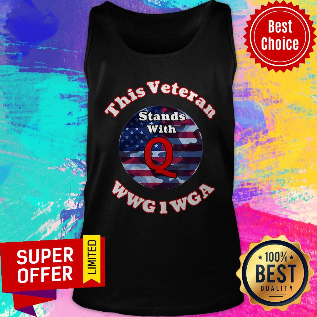 Nice This Veteran Stands With Q America Shirt - Image 5