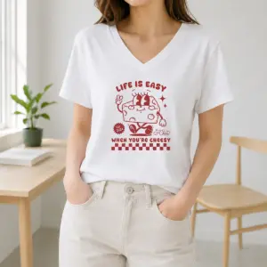 Alternative view of Official Life Is Easy When You'Re Cheesy Retro Cheese Character Shirt